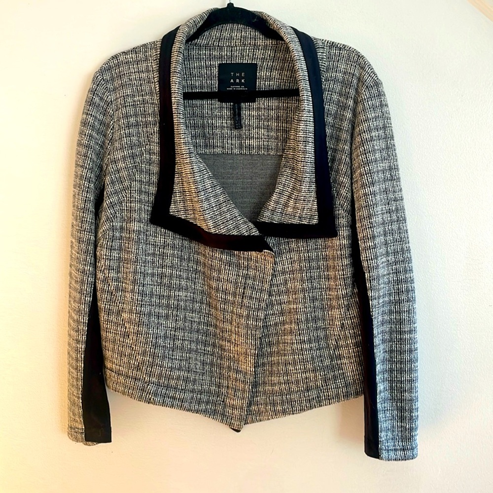 The Ark  Black Tweed Moto Jacket L